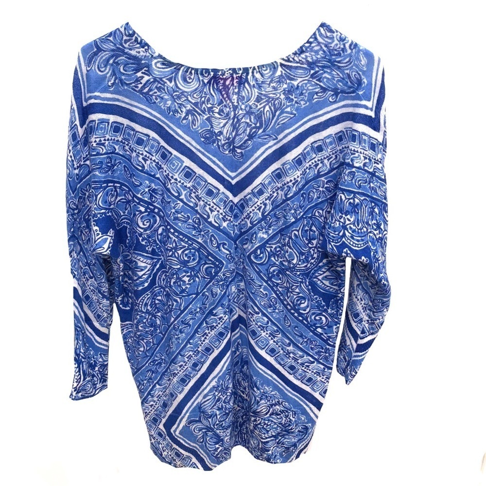 Lilly Pulitzer scarf print linen top - Picture 5 of 5